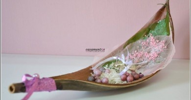 €15 - Porta alianças com elementos naturais preservados